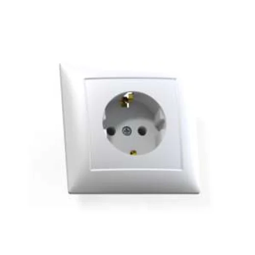 Розетка 1-м СП Селена РС16-370 16А IP20 с заземл. бел. Кунцево 8111